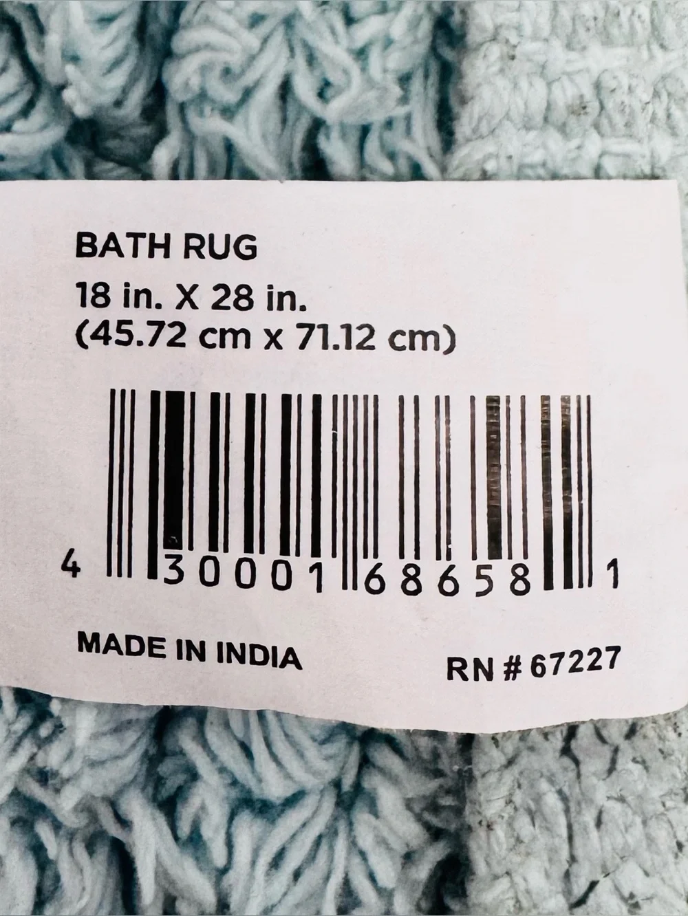 Home Collections Checkered Fringe Bath Mats Cotton Set of Two Aqua Blue 18x28 NW
